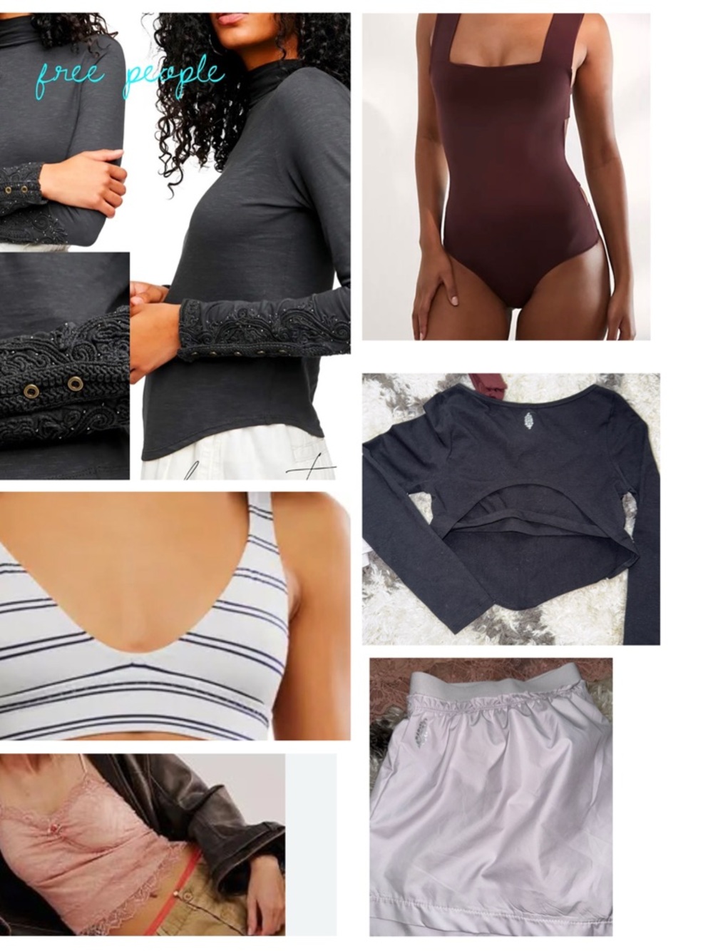 Free People BUNDLE movement bundle, shorts, tops, bodysuit, Cami, bralette.